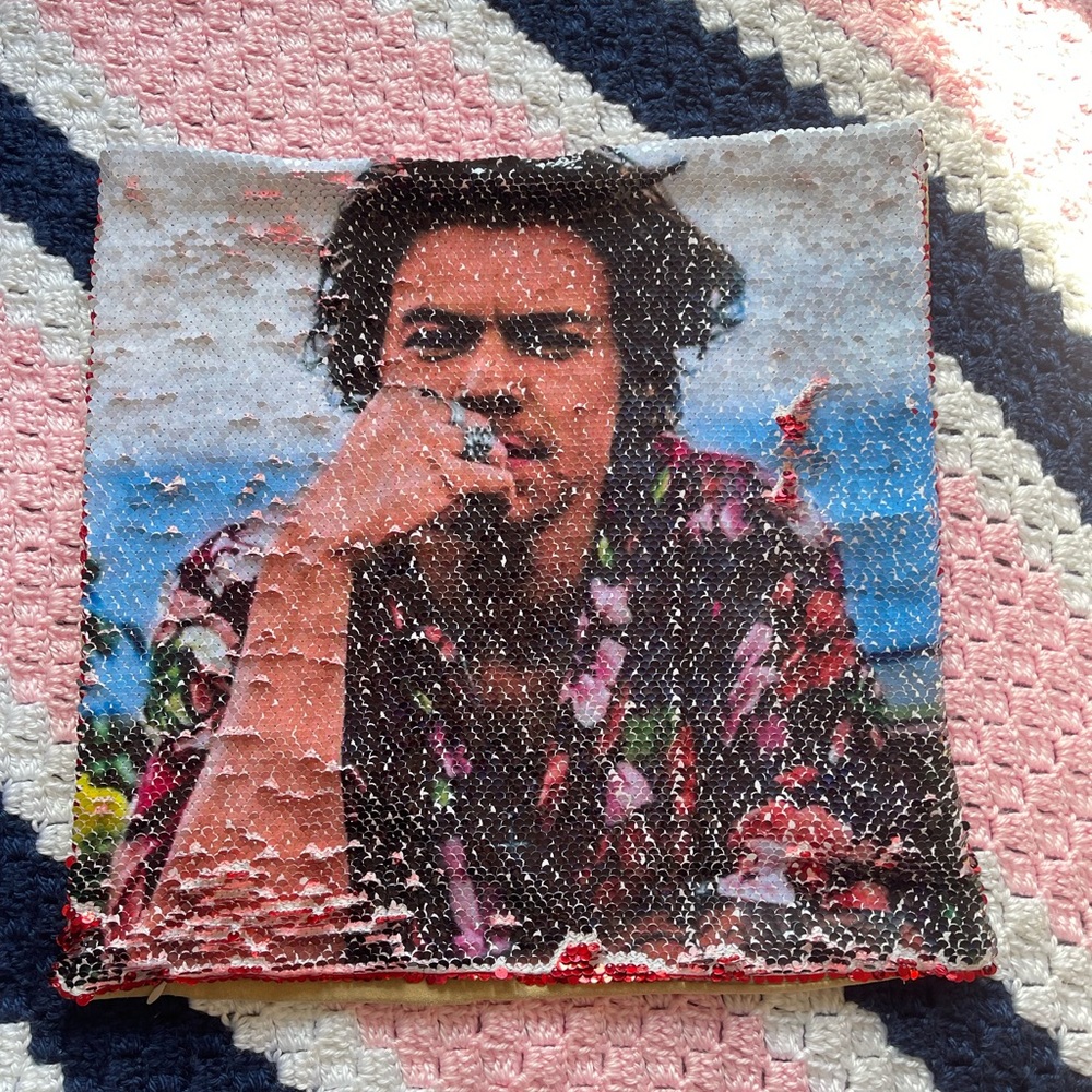 Harry styles sequin pillow case